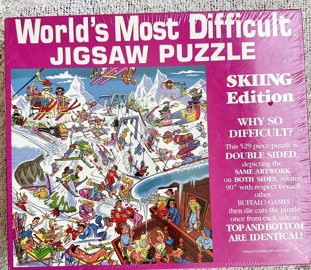 World's Most Difficult Jigsaw Puzzle Skiing Edition 1991 Brand New Sealed Box